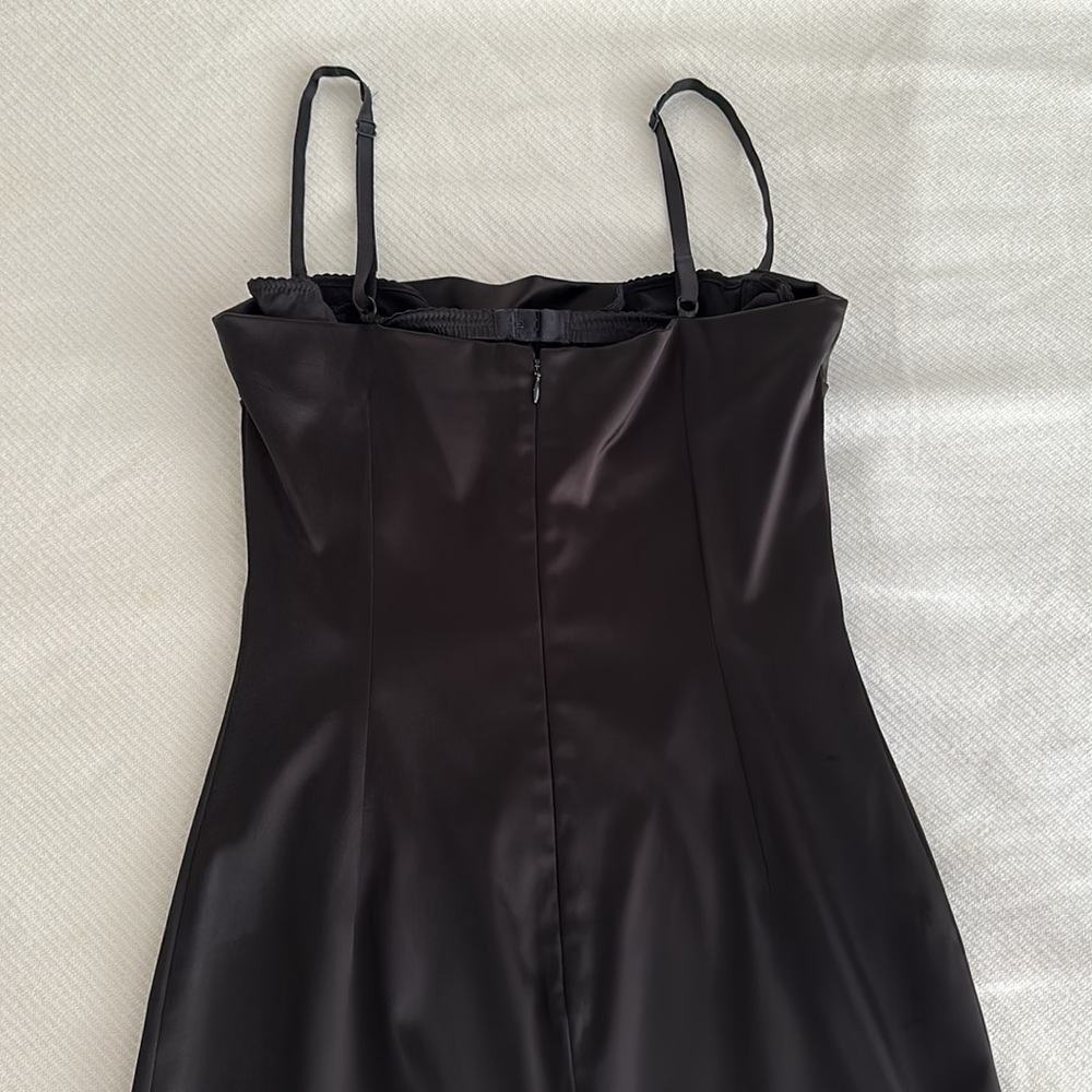 Dolce & Gabbana Black Satin Spaghetti-Strap Midi Dress - Picture 7 of 14